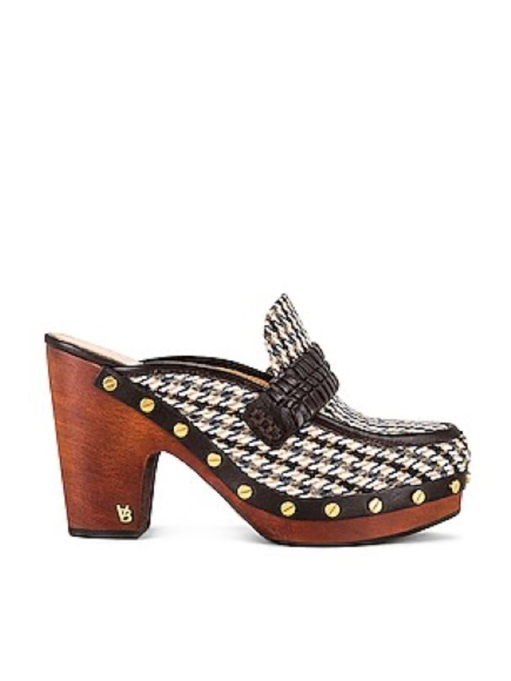 Veronica Beard Delia Houndstooth Loafer Clogs In Nocolor, Size 10.5, EXCELLENT!
